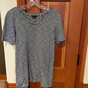 Theory Navy/White cotton top, size M